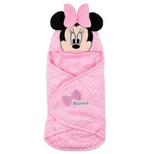 Baby sacco Minnie rosa Disney in soft pile jacquard con cappuccio e fiocco