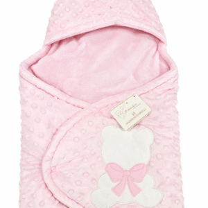 Sacco nanna neonata rosa con orsetto e fiocco