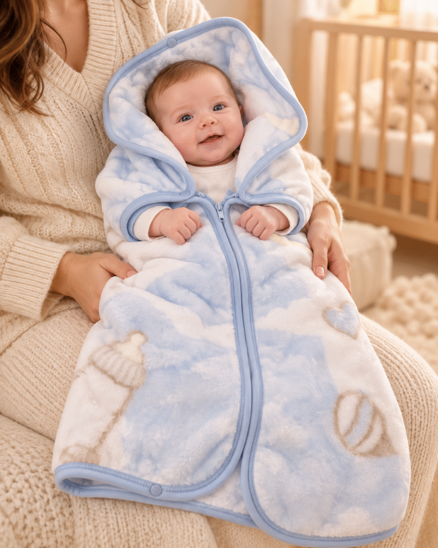 Baby sacco celeste neonato copertina Nazareno Gabrielli
