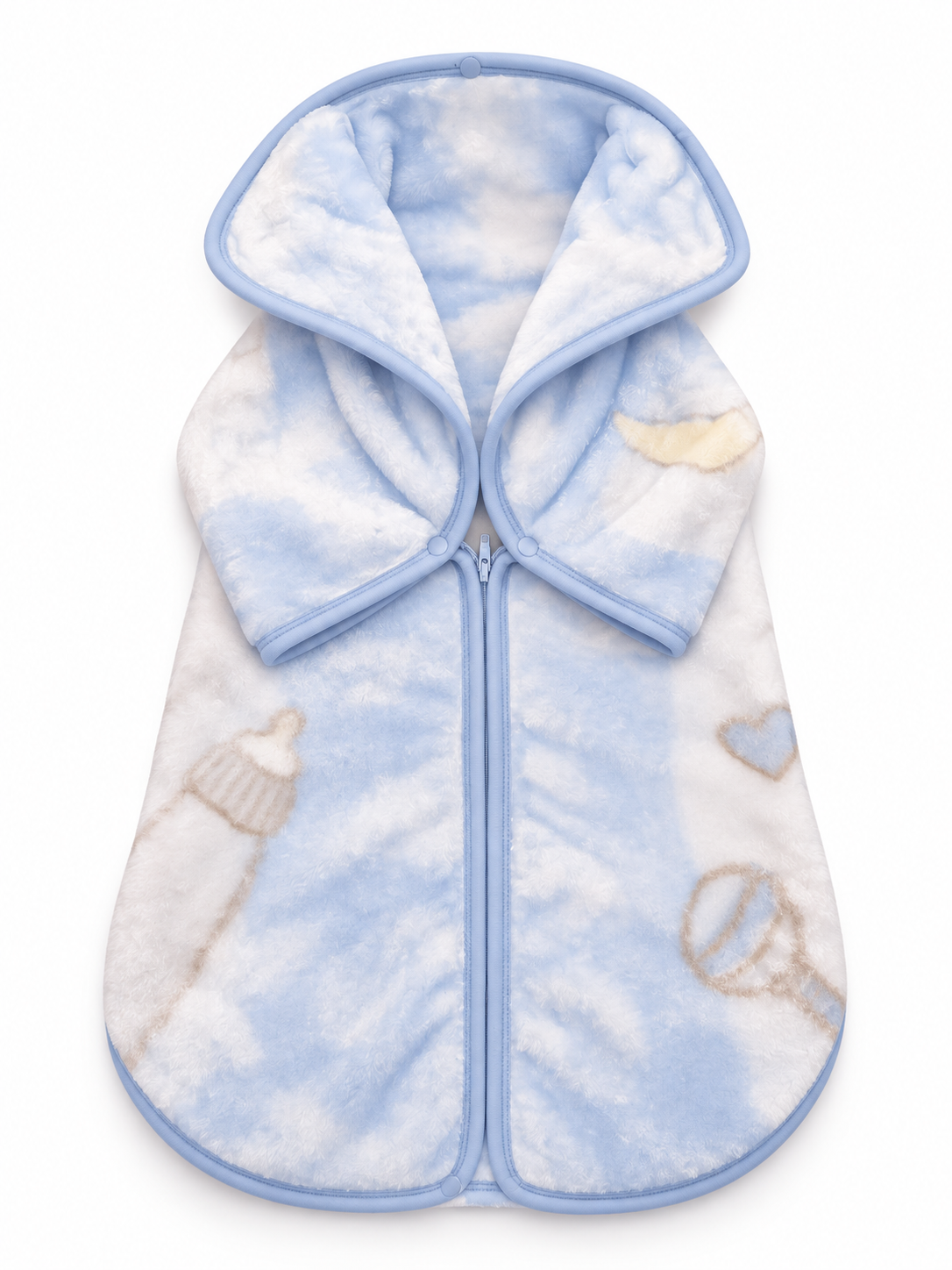 Baby sacco celeste sfondo bianco Baby sacco celeste sfondo bianco
