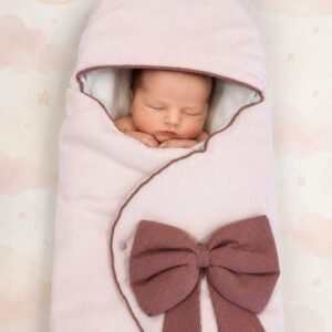 Baby sacco con fiocco Nazareno Gabrielli rosa con neonato