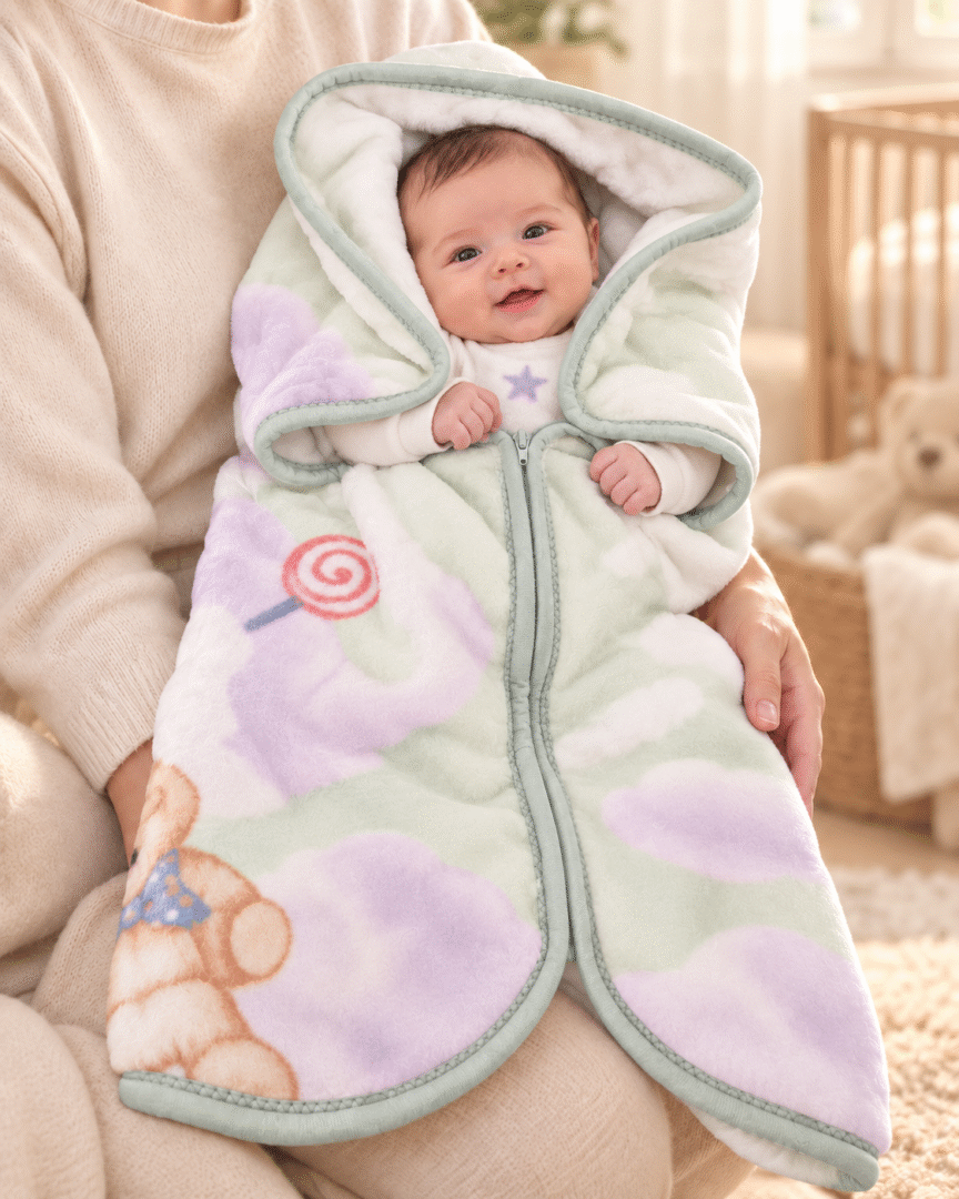 Baby sacco verde neonato copertina Nazareno Gabrielli